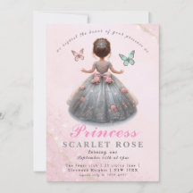 Rosa silver princess gown Fairytale födelsedagsfes