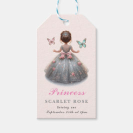 Rosa silver princess gown Fairytale födelsedagsfes Presentetikett