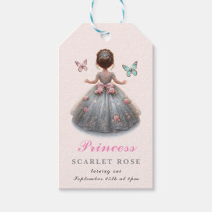 Rosa silver princess gown Fairytale födelsedagsfes Presentetikett