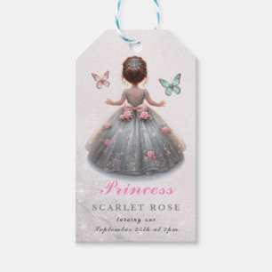 Rosa silver princess gown Fairytale födelsedagsfes Presentetikett