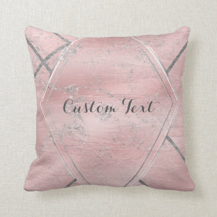 Rosa & Silver Satin Gnistra Glam Designer Stil Kudde