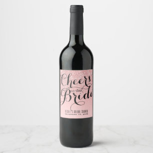 Rosa & Silver SKÅLA TILL BRUDEN Bröllopsvin Vinflaska Etikett
