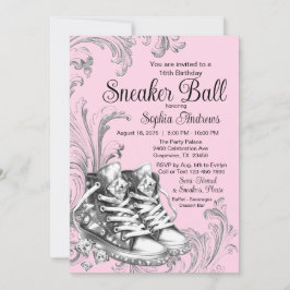 Rosa Silver Sneakerbal Inbjudningar