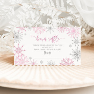 Rosa silver snöflingor, blöjraffel tilläggskort