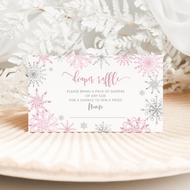 Rosa silver snöflingor, blöjraffel tilläggskort (Skapare uppladdad)