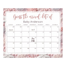 Rosa & Silver Snöflingor Gissa Poster förfallodatu