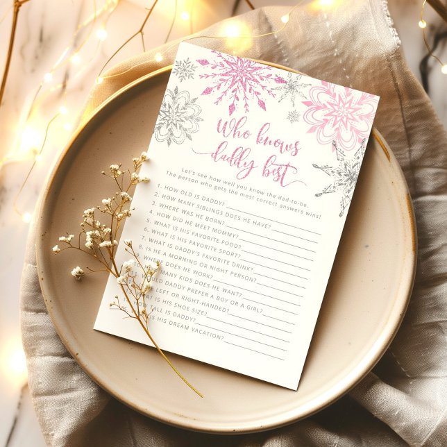 Rosa silver snöflingor Vem vet vad pappa spelar bä (Skapare uppladdad)