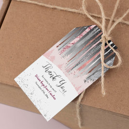 Rosa Silver Snowy Mystic Wood Birthday Presentetikett