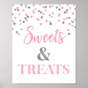 Rosa Silver Sweets & Treats Dessert Bord Poster