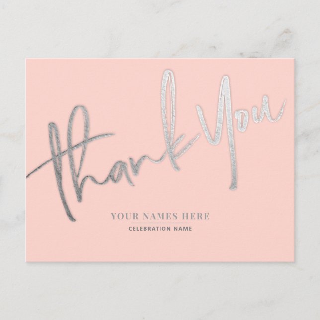 Rosa Silver Tack Kort Elegant Universell (Framsida)