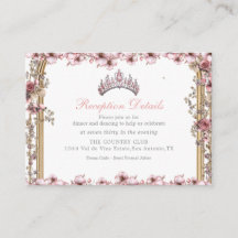 Rosa silver tiara blomster quinceañera tillbehörsk