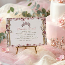 Rosa silver tiara blomster quinceañera tillbehörsk