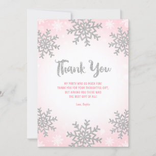 Rosa Silver Winter ONEderland Birthday Tack Kort