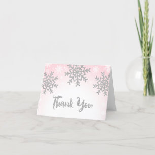 Rosa Silver Winter Snowflake Tack Kort