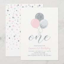 Rosa & Silverballonger | En 1-års flickas födelsed