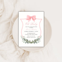 Rosa Simple Bow Eucalyptus Vapensköld Girl Baby Sh