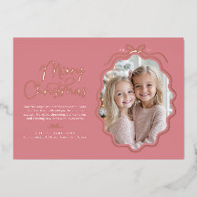 Rosa Simple Bow Vågigt fotojul