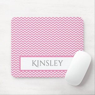 Rosa Simple Chevron Personlig Mouse Pad Musmatta