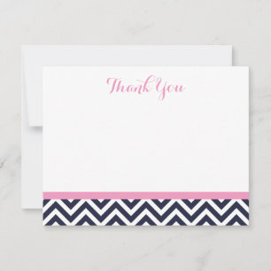 Rosa Simple Chevron Tackkort Cards Anteckningskort