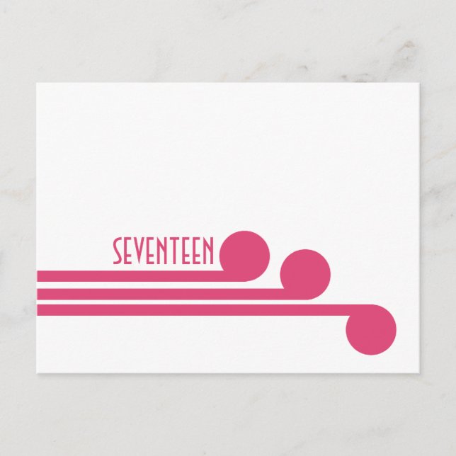 Rosa Simple Deco Chic Bordsnummer Postcard (Framsida)