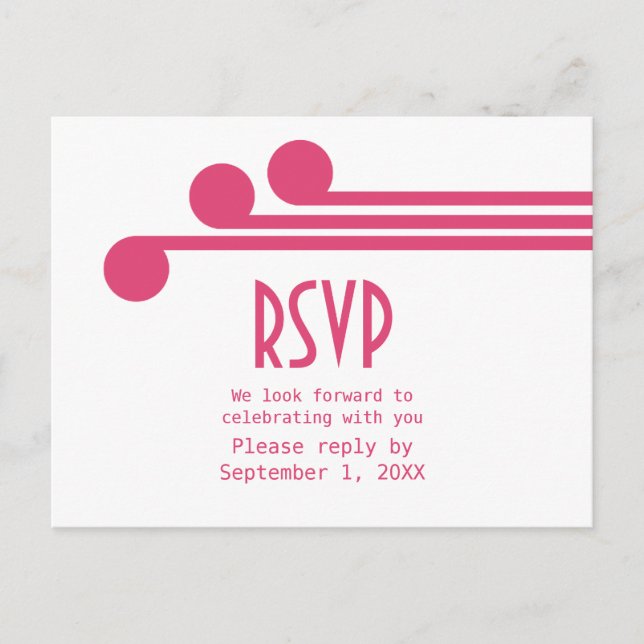 Rosa Simple Deco Chic OSA Postcard Inbjudan Vykort (Framsida)