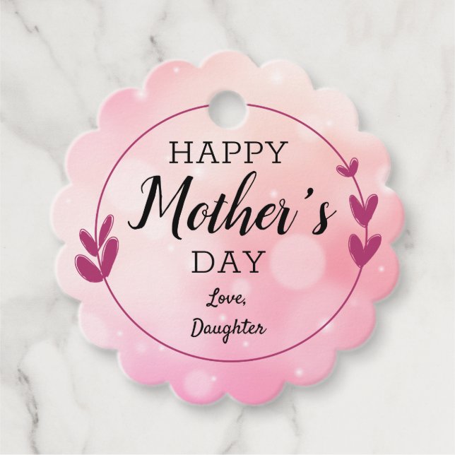 Rosa Simple Elegant Mors dag Gåvor Etiketter (Framsida)