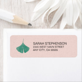  Rosa Simple Ginkgo Löv Natature Returadress Etikett