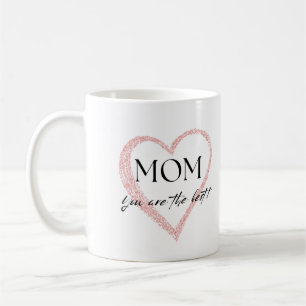 Rosa Simple Heart Best Mamma Mors dag Kaffemugg
