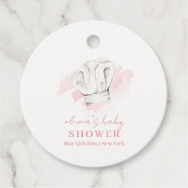 Rosa Simple Modern Little Chef Baby Shower Gåvor Etiketter
