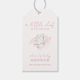 Rosa Simple Modern Little Chef Baby Shower Presentetikett