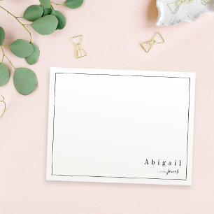 Rosa Simple Script Modern personlig Stationery Anteckningskort