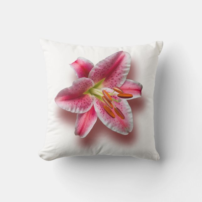 Rosa singeldagdrömmarelilja kudde (Framsida)