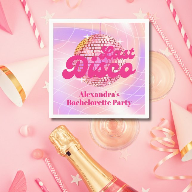 Rosa Sista Disco Retro 70-Tals Sängkammarfest Pappersservett (Skapare uppladdad)