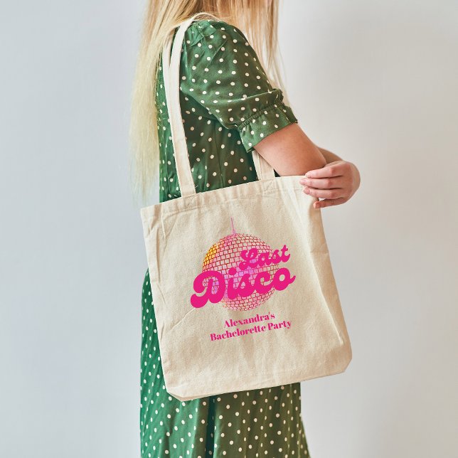Rosa Sista Diskoteket Retro 70-Tals Sängledningsfe Tygkasse (Skapare uppladdad)