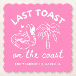 Rosa sista skål Sällskapslekar för möhippa Coaster Underlägg Papper