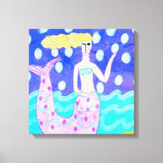 Rosa Sjöjungfru Abstrakt Digital Art Canvastryck (Framsida)