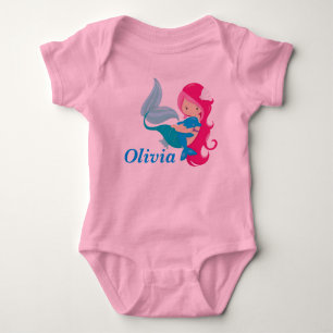 Rosa Sjöjungfru Cute Personlig Tee Shirt