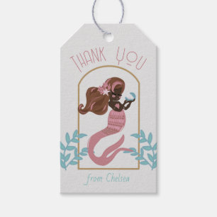 Rosa Sjöjungfru Flick kalas Gift Märkres Presentetikett