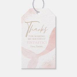 Rosa Sjöjungfru Girl Födelsedagsfest Presentetikett