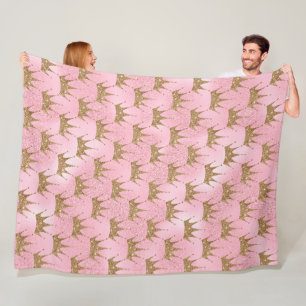 Rosa Sjöjungfru Glitter Fleecefilt