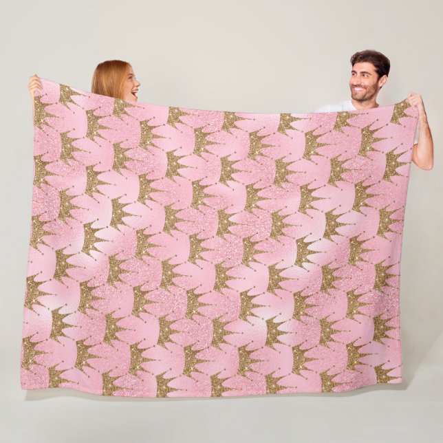 Rosa Sjöjungfru Glitter Fleecefilt (På plats)