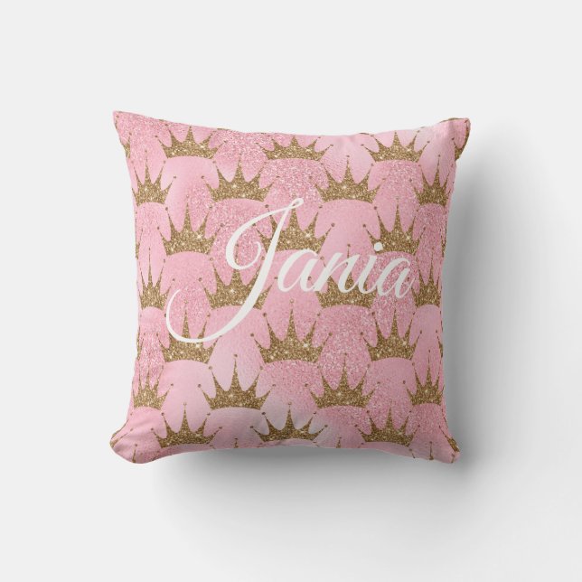 Rosa sjöjungfru glitter kudde (Framsida)