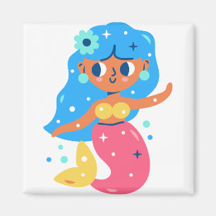 Rosa sjöjungfru magnet