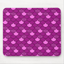 Rosa sjöjungfru  med glitter musmatta