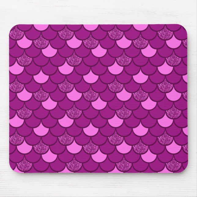Rosa sjöjungfru  med glitter musmatta (Framsidan)