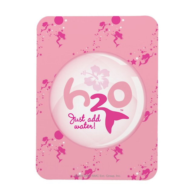 Rosa Sjöjungfru Mönster Magnet (Vertikal)