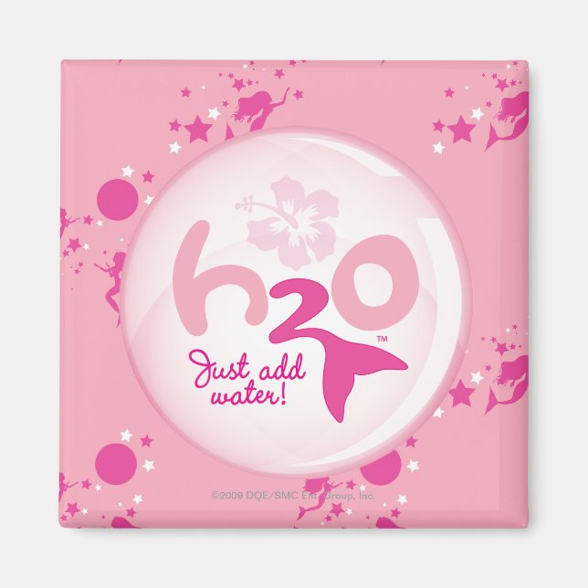 Rosa Sjöjungfru Mönster Magnet (Framsidan)