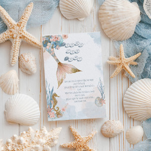  Rosa Sjöjungfru Svan Baby Shower Bok för Baby för Tilläggskort