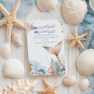 Rosa Sjöjungfru Svan Baby Shower Diaper Ruffle Tilläggskort