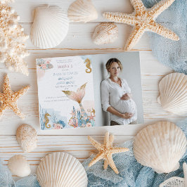  Rosa Sjöjungfru Svan Baby Shower Inbjudningar